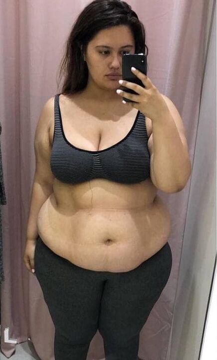 Mi-am urât corpul din cauza kilogramelor în plus.